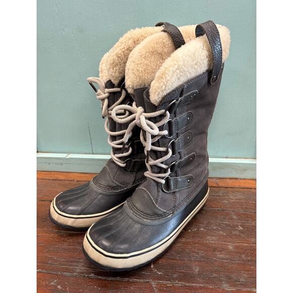 Sorel Joan of Arctic Calf High Dark Gray Waterproof Winter Boots Size 9 - Picture 3 of 9